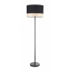 TAMBURA Floor Lamp ES Large Black Round H1475mm with Blonde Wood