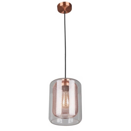 TONO Pendant Lamp Light Interior ES Copper Mesh & Clear Glass Oblong OD200mm