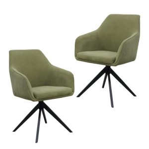 Raimon Furniture Set Of 2 Moz Rotation Modern Fabric Kitchen Dining Chair - Olive