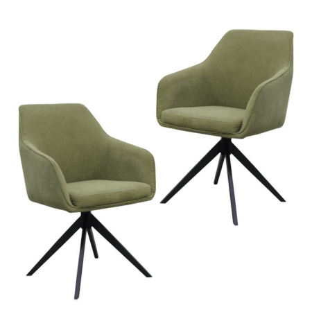 Raimon Furniture Set Of 2 Moz Rotation Modern Fabric Kitchen Dining Chair - Olive
