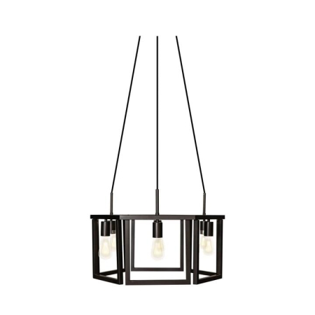 Steele Metal Chandelier Pendant Hanging Light Lamp - Black