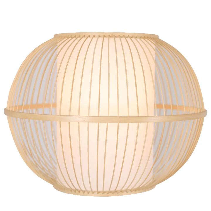 New Oriental Sphere Modern Oriental Wooden Hand-Woven Bamboo Pendant Lamp Light - Natural