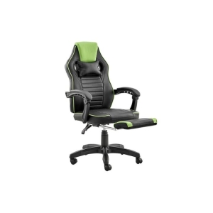 Tempest PU Leather Office Computer Work Task Gaming Chair - Black/Green - Green