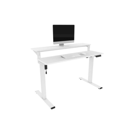 Standing Split Computer Work Task Study Office Desk - White/White - White