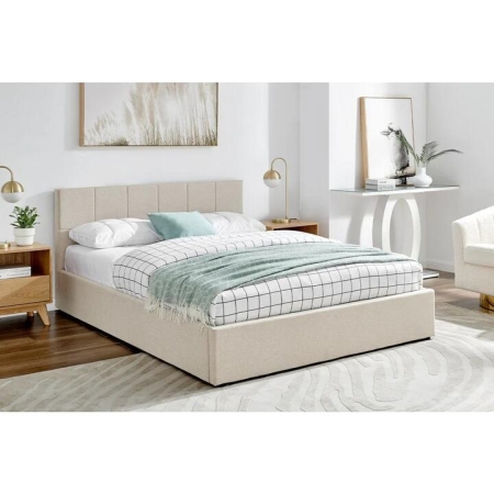 Theodore Gas Lift Bed Frame - King Beige - King