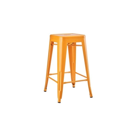 Set of 2 Xavier Pauchard Replica Tolix Kitchen Counter Bar Stools 65cm Powder Coated - Orange - Orange / 65cm / Metal