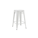 Set of 2 Xavier Pauchard Replica Tolix Kitchen Counter Bar Stools 65cm Powder Coated - White - White / 65cm / Metal