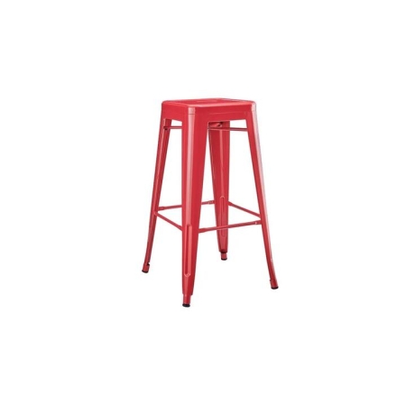 Set of 2 Xavier Pauchard Replica Tolix Kitchen Counter Bar Stools 75cm Powder Coated - Red - Red / 75cm / Metal