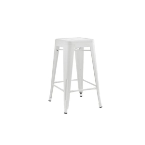 Set of 2 Xavier Pauchard Replica Tolix Kitchen Counter Bar Stools 65cm Powder Coated - Matte White - White / 65cm / Metal