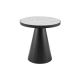 Soli Round Marble Side End Lamp Table - White/Black - Side Table