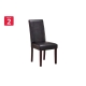 Set of 2 Kyran PU Leather Kitchen Dining Chairs - Black - Set of 2