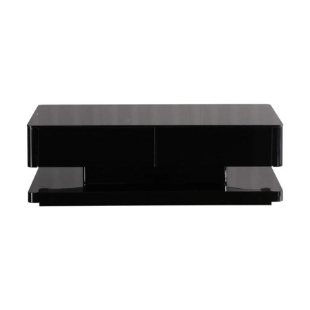 Stylish Coffee Table High Gloss Finish in Shiny Black Colour with 4 Drawers Storage