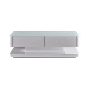 Stylish Coffee Table High Gloss Finish Shiny White Colour with 4 Drawers Storage