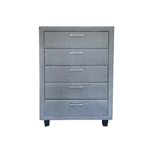 Tallboy with 5 Storage Drawers Assembled Particle board Construction in Grey Colour