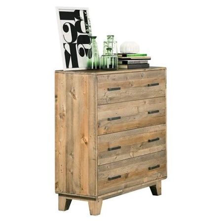 Wooden Chest Of 4-Drawers Tallboy Storage Cabinet Solid Timber Rustic Texture