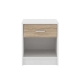 Tammy Open Shelf Nightstand Bedside Side Table W/ 1-Drawer - White/Oak