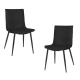 Raimon Furniture Set Of 2 Kairis Eco Leather Kitchen Dining Chair Metal Legs - Black