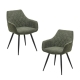 Raimon Furniture Set Of 2 Xena Eco Leather Kitchen Dining Chair Metal Legs Pistacchio