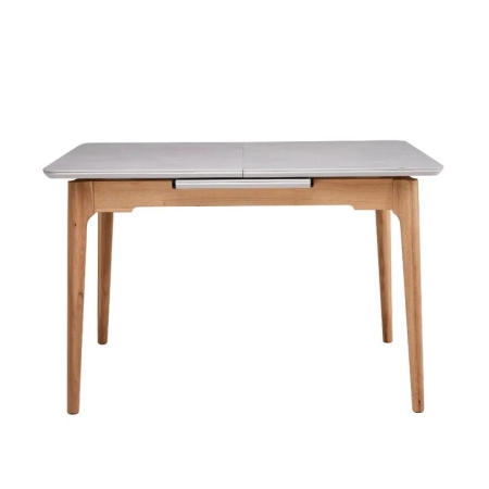 Raimon Furniture Tayson Rectangular Extension Kitchen Dining Table 140-180cm Wooden Frame Light Grey Ceramic