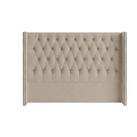 Stella Winged Bed Head French Beige - King
