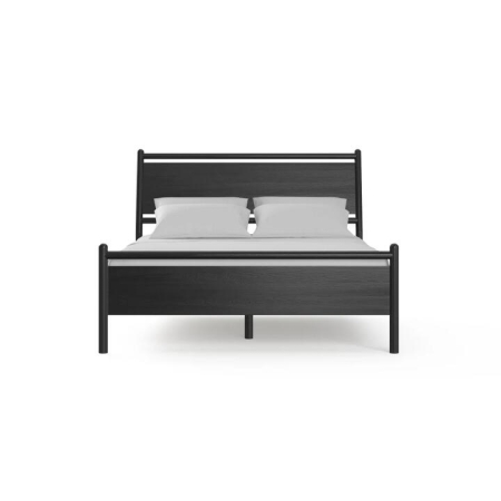 Suki Wooden Bed Frame Black Oak Queen - Queen