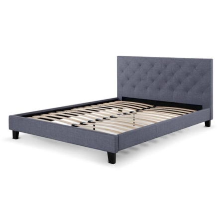 Sorrento French Provincial Fabric Bed Frame  Double Size Grey - Double / Grey