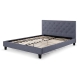 Sorrento French Provincial Fabric Bed Frame  Double Size Grey - Double / Grey