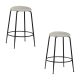 HomeStar Set Of 2 Lida Fabric Kitchen Counter Bar Stool Metal Legs Grey/Black