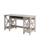 Maestro Furniture Suzy Home Office Computer Writing Working Desk W/ Open Shelves Washed Grey