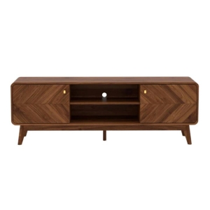 Somi Lowline TV Stand Entertainment Unit 160cm W/ 2-Doors Walnut