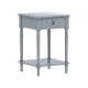 Maestro Furniture Taylor Wooden Open Shelf End Lamp Side Table W/ 1-Drawer Grey