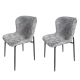 HomeStar Set Of 2 Spinel Fabric Kitchen Dining Chair Metal Legs Grey/Black