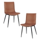 Raimon Furniture Set Of 2 Kairis Boucle Fabric Kitchen Dining Chair Metal Legs - Tan