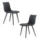 Raimon Furniture Set Of 2 Rosa Eco Leather Kitchen Dining Side Chair Metal Legs Black