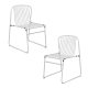 Raimon Furniture Set Of 2 Renzo Antirust Treatment Metal Outdoor Dining Side Chair White
