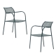 Raimon Furniture Set Of 2 Kara Antirust Treatment Metal Outdoor Dining Arm Chair Forest