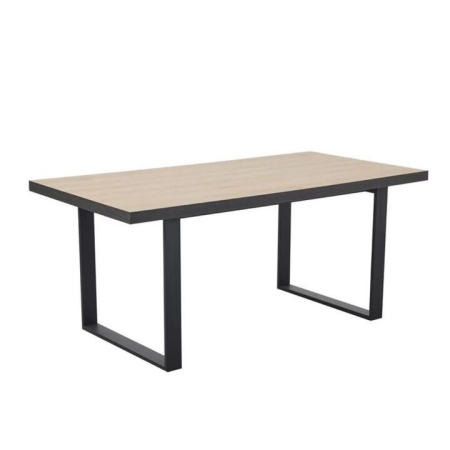 Design Square Stylish Rectangular Wooden Kitchen Dining Table 180cm Natural/Black