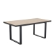 Design Square Stylish Rectangular Wooden Kitchen Dining Table 180cm Natural/Black