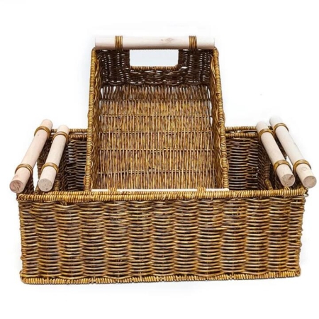 Design Square Set Of 3 Trio Woven PP Rattan Metal Frame Storage Basket Organizer