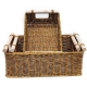 Design Square Set Of 3 Trio Woven PP Rattan Metal Frame Storage Basket Organizer