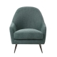 Design Square Soft Fabric Foam Padded Relaxing Accent ArmChair Metal Legs Green