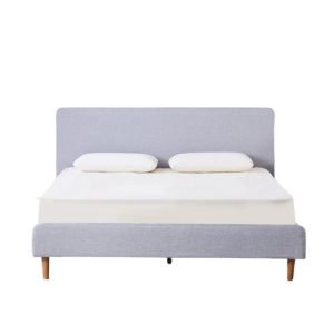 Design Square Stylish Contemporary Fabric Bed Frame King Size Light Grey