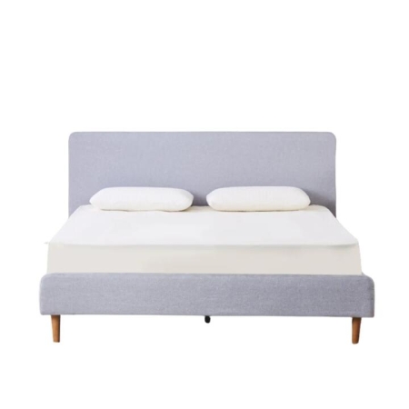 Design Square Stylish Contemporary Fabric Bed Frame King Size Light Grey