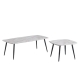 Design Square Set Of 2 Nesting Coffee Table Faux Marble Black/White
