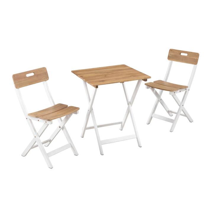 Design Square Set Of 3 Bistro Patio Outdoor Furniture Chairs Table Set