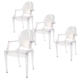 Set of 4 - Philippe Starck Replica Louis Ghost Dining Armchair - clear
