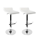 Set of 2 PU Leather Wave Style Bar Stools - White