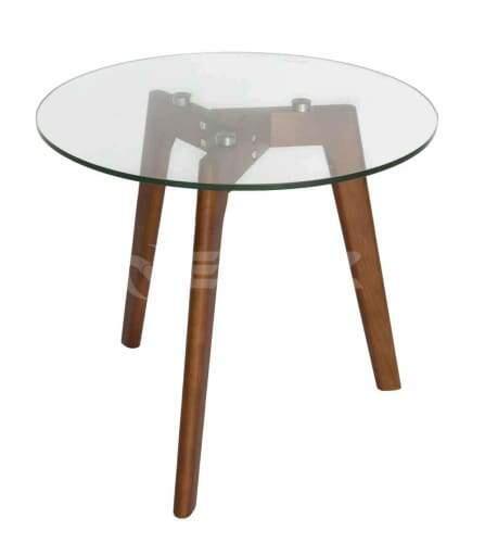 Stad Round Side Table - Walnut