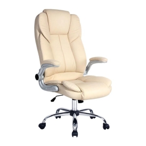 PU Leather Executive Office Desk Chair - Beige