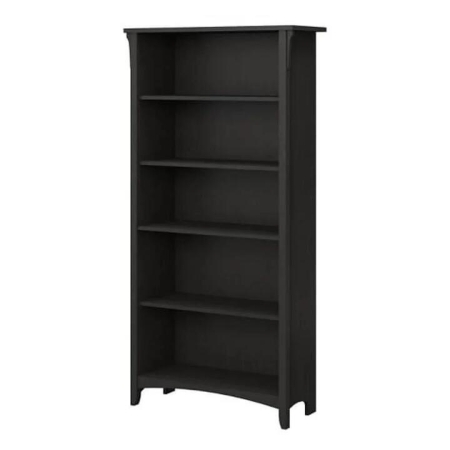 Maestro Furniture Salinas Stockton 5 Shelf Bookcase Display Storage Cabinet - Vintage Black